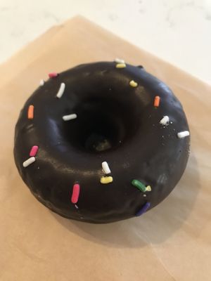 Chocolate donut (vegan & gluten free!)  at Real Food Daily in West Hollywood