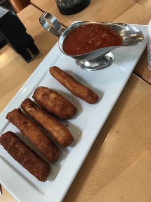 “Mozzarella” sticks (also gluten free!!!) 👏🏻👏🏻👏🏻  at Real Food Daily in West Hollywood