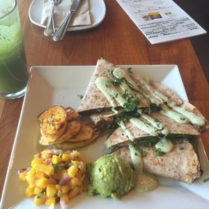 awesome quesadillas!! at Real Food Daily in West Hollywood