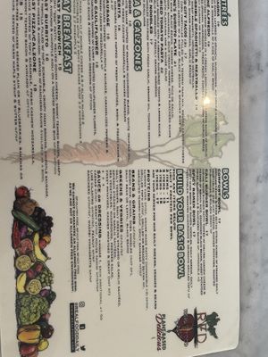 Menu  at Real Food Daily in West Hollywood