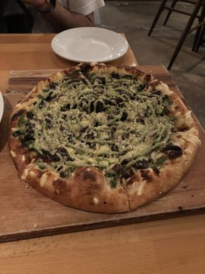 Mushroom pizza - really tasty  at Real Food Daily in West Hollywood