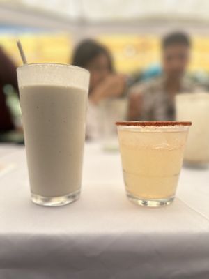 Milk shake and margarita  at Real Food Daily in West Hollywood