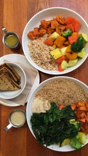 Basic Bowls w/ grilled tofu at Real Food Daily in West Hollywood