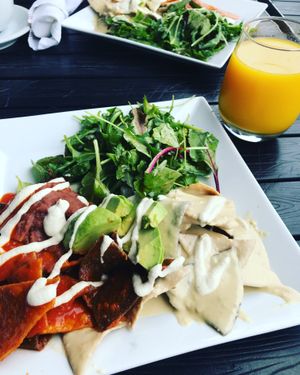 Chilaquiles  at Real Food Daily in West Hollywood