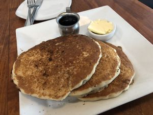 Chocolate chip pancakes at Real Food Daily in West Hollywood