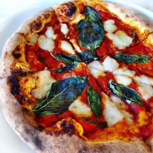 Pizza Margherita  at Real Food Daily in West Hollywood