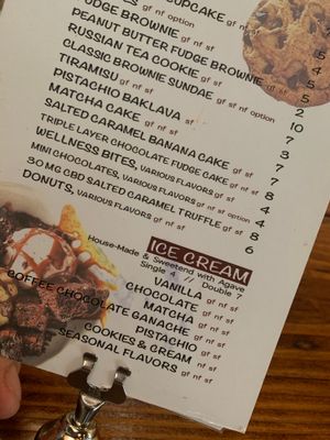 Treats menu at Real Food Daily in West Hollywood