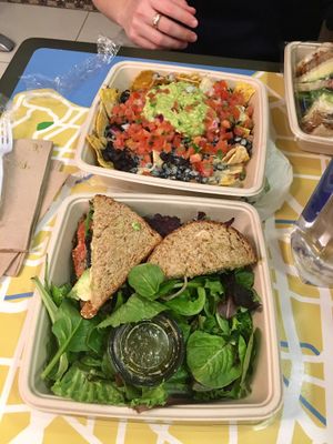 Nachos and BLT  at Real Food Daily in West Hollywood