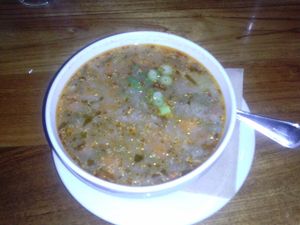 quinoa tomato soup at Real Food Daily in West Hollywood