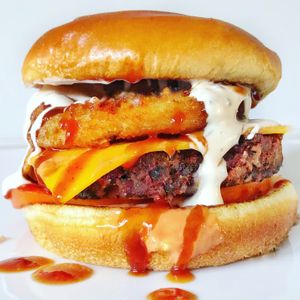 Vegan Western Cheese Burger  at Real Food Daily in West Hollywood