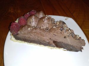 chocolate mousse tart at Real Food Daily in West Hollywood
