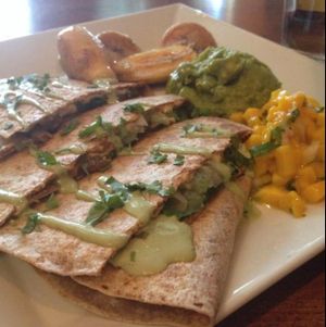 Caribbean Quesadillas! at Real Food Daily in West Hollywood