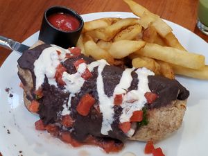 Burrito with fries at Real Food Daily in West Hollywood