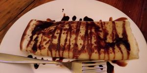 Choco banana crepe at OR2K in Kathmandu