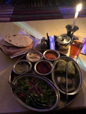 Vegan Turkish platter at OR2K in Kathmandu