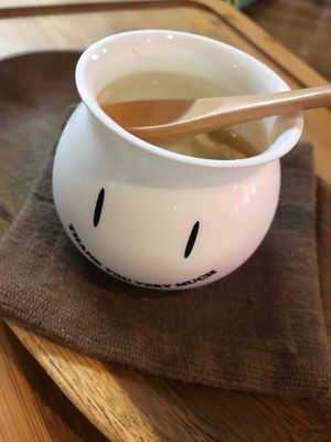 Organic soymilk and rice flour pudding at Orange County Cafe in Tondabayashi