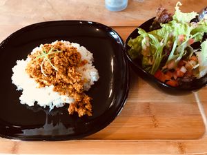 Soy Keema Curry, very spicy and delicious at Orange County Cafe in Tondabayashi