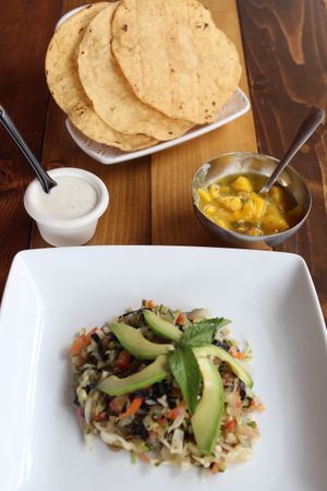 Our soon to be classic, sauerkraut Ceviche, full of probiotic Goodness at Conejo Rojo in Ensenada