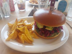 Vegan burger at Picnic in Kefalonia