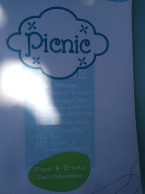 Front of menu  at Picnic in Kefalonia