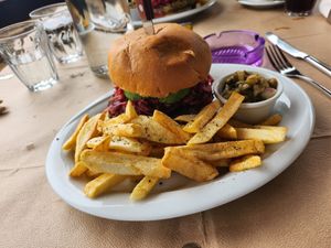 Vegan burger at Picnic in Kefalonia