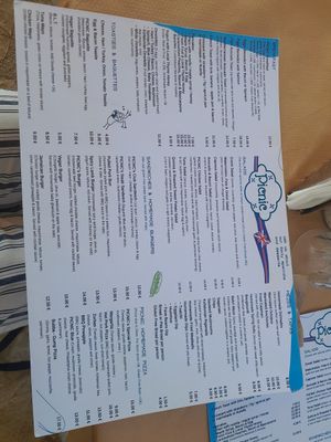 Menu at Picnic in Kefalonia