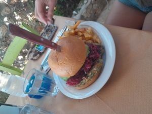 Vegan burger at Picnic in Kefalonia