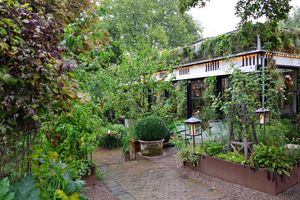 The restaurant garden at Nimb Gemyse in Copenhagen