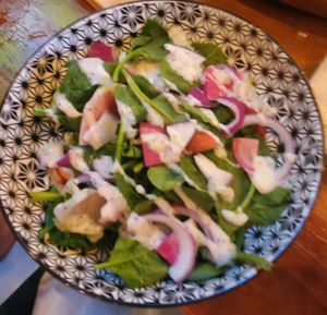 Strawberry salad at Mill St. Brew Pub & The Beer Hall in Toronto