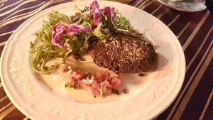 Vegan black bean cutlet at Prelude in Kuressaare