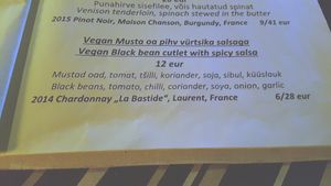 Ingredients of the vegan dish at Prelude in Kuressaare