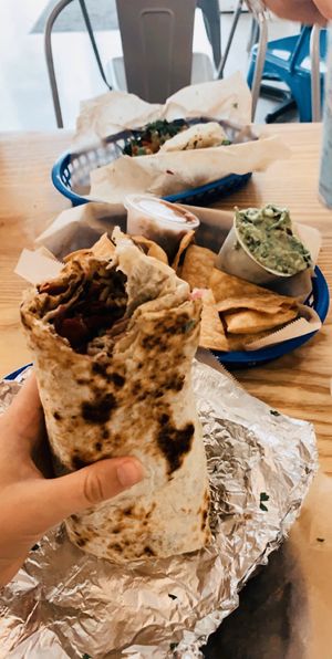 Huge veggie and tempeh burrito  at Poppo's Taqueria in St Petersburg