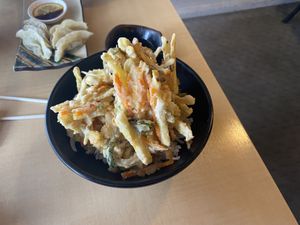 Tempera donburi (literally just tempera, rice and a tiny bit of sauce - I don’t recommend unless that’s all you’re after)   at The Jitsu in Dunedin