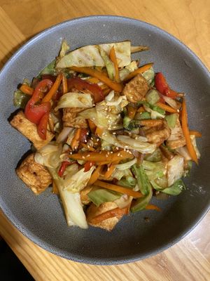 Yasai Itame with tofu #Veganuary at The Jitsu in Dunedin