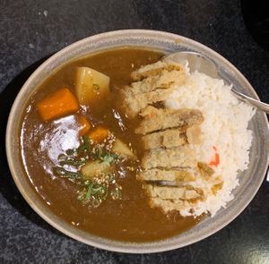 Vegan katsu curry (using Sunfed ‘chicken’) at The Jitsu in Dunedin