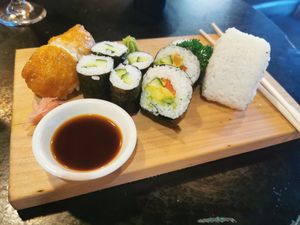 Vegan sushi platter at The Jitsu in Dunedin