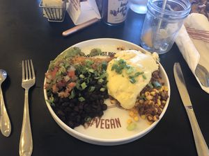 Breakfast burrito plate w/ Just Egg at Breakfast Republic in Irvine