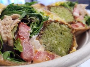 Falafel Wrap at Zizi's Vegan Food Truck in Charlotte