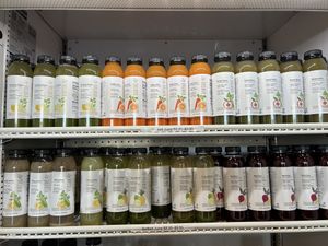 Juices in the grab-n-go fridge   at Virtue Juice + Coffee in Vacaville