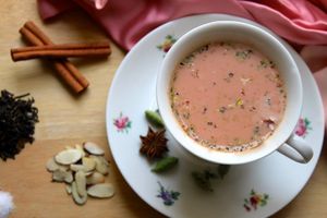 Kashmiri tea at Megha Halal Cuisine in Madrid