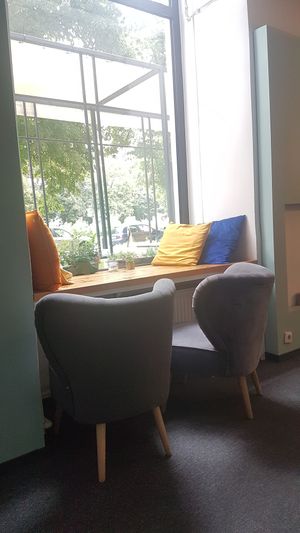 Inside seatings at Chude Ciacho in Warsaw