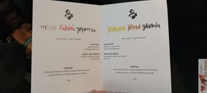 Menu day at Fringe in Paris