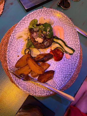 Seitan burger (comes without bun)  at Klein84 in Malgrat De Mar