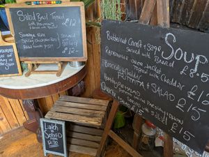 Lunch menu at The Sondes Tea House & General Stores in Faversham