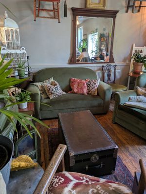 Sofa corner at The Sondes Tea House & General Stores in Faversham