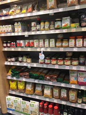 Vegan food shelf  at DM Drogerie Markt in Poprad