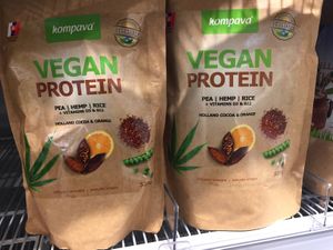 Vegan protein powder at DM Drogerie Markt in Poprad