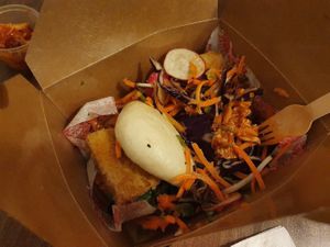 Bao buns with tofu and side of asian slaw at BaoBun Botanic in Belfast