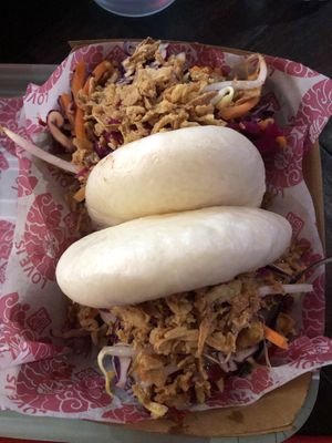 Vegan meal deal mushroom and jackfruit baos  at BaoBun Botanic in Belfast