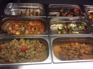 buffet at Loving Hut in Nuremberg